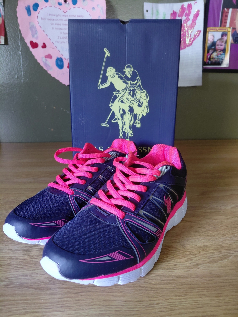 U.S. POLO ASSN. Women's Athletic Sneakers — Navy and Hot Pink Size 7